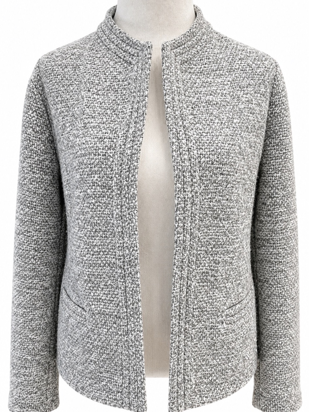 Banana Republic Gray Open Front Knit Blazer Size 2